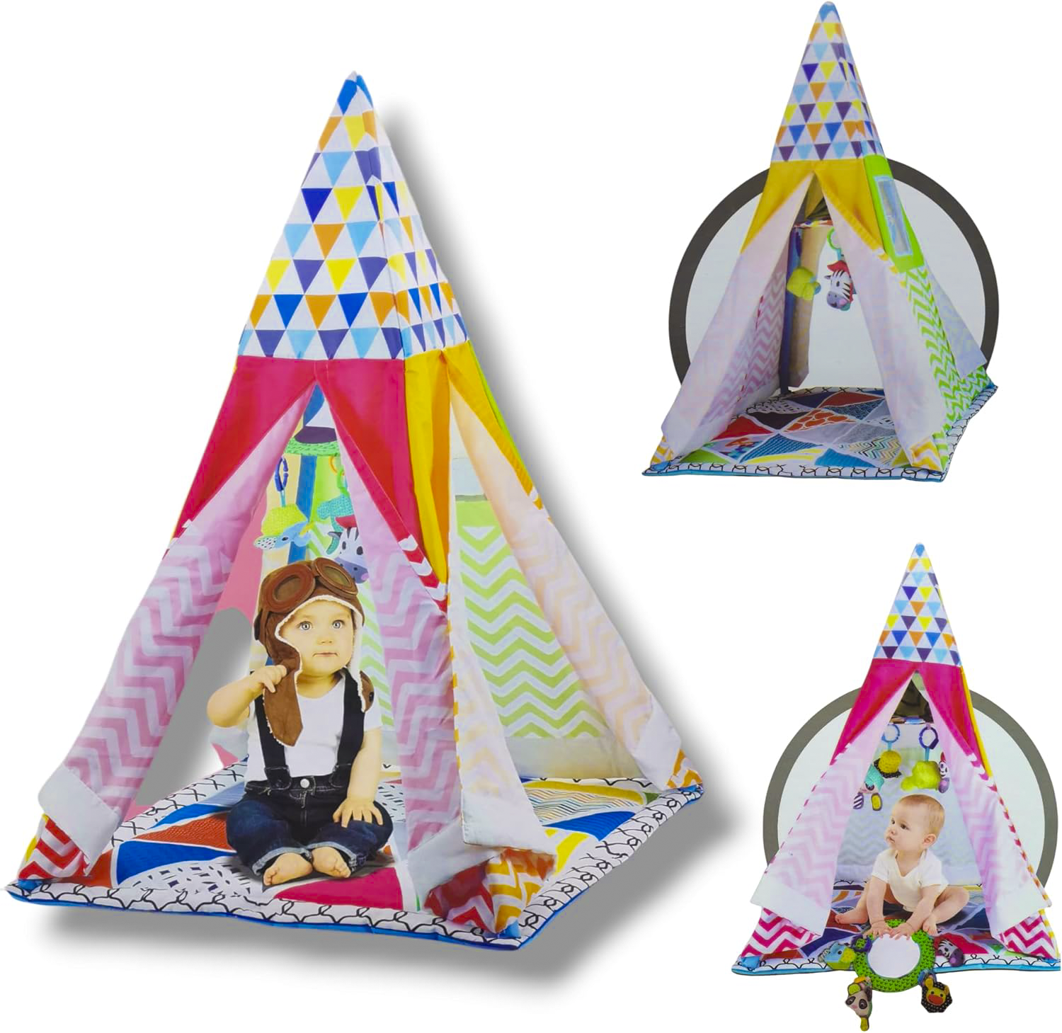 Meying Baby Tent Good Resilience Meying Baby Tent Good Resilience, Multiple uses, baby Fitness, With A small mirror and 4 Hanging Toys